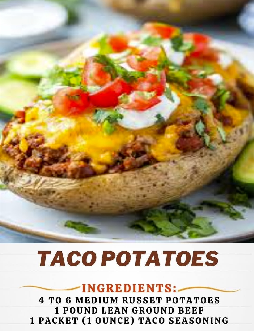 Homemade taco potatoes recipe