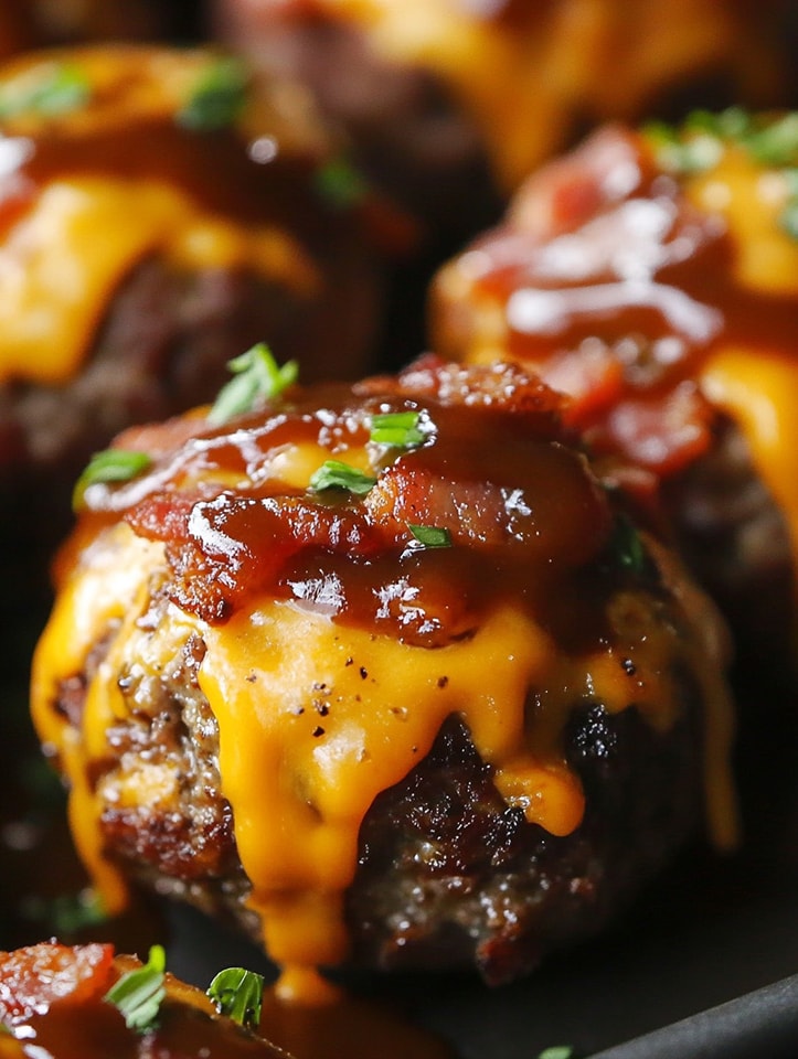 BBQ Bacon Cheeseburger Meatballs