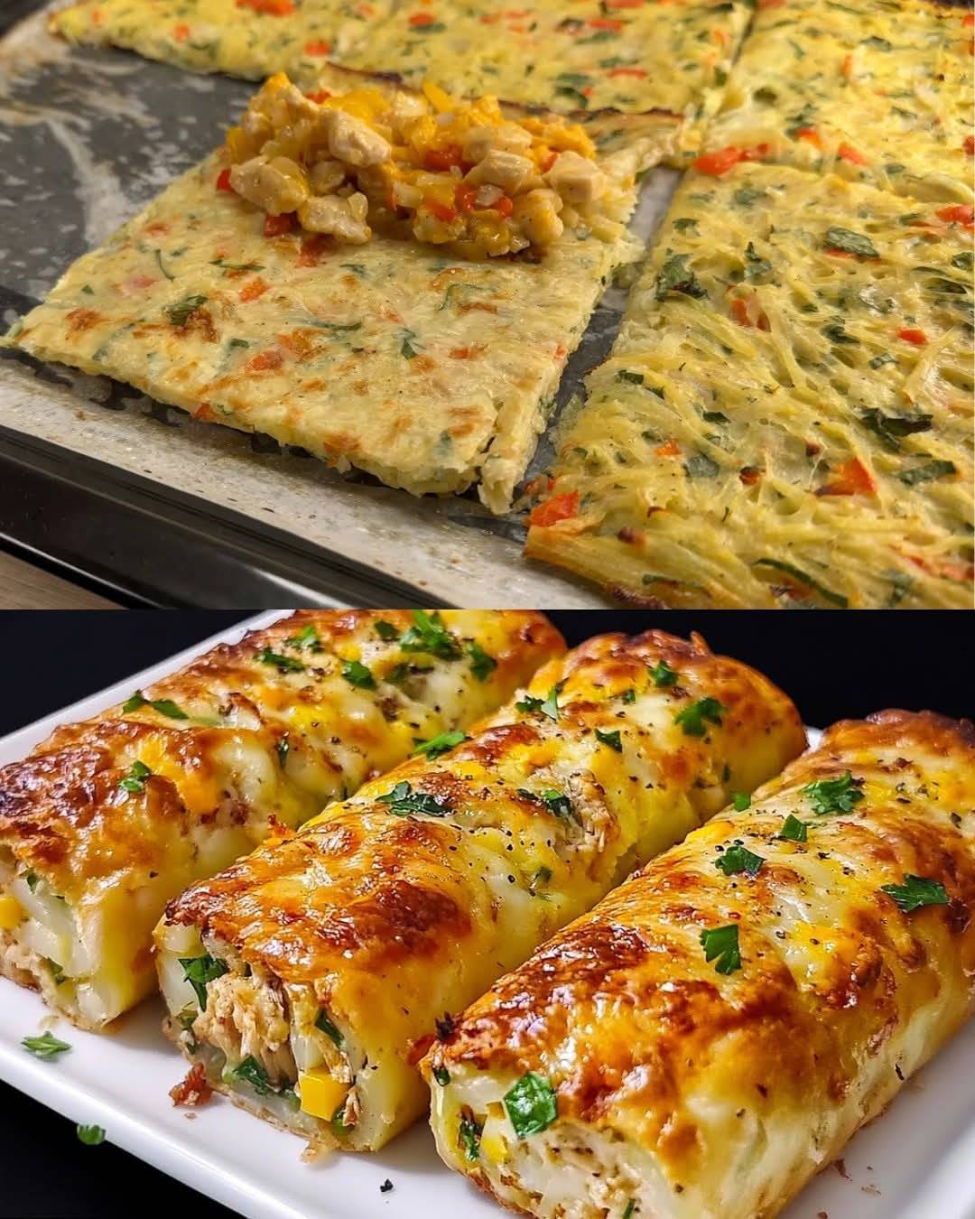 Delicious Potato & Chicken Bake with Cheddar and Mozzarella