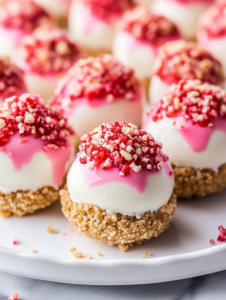 Strawberry Crunch Cheesecake Bites