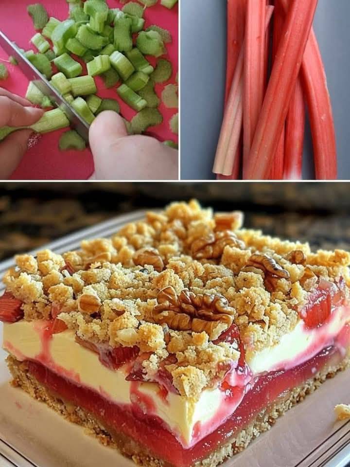 Rhubarb Cheesecake Squares