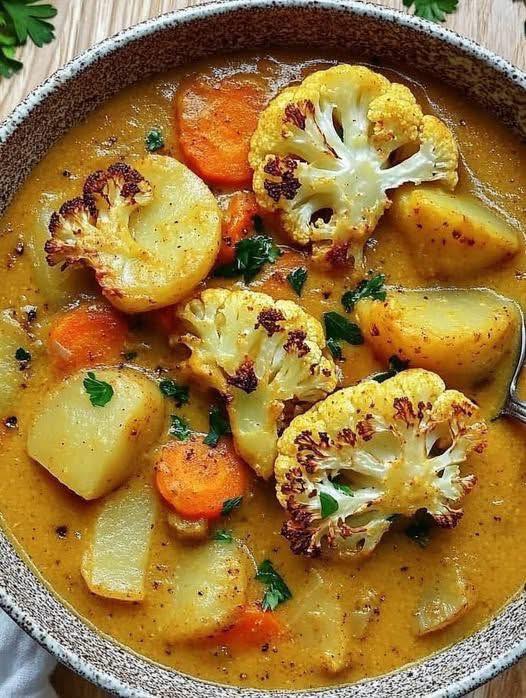 ROASTED CAULIFLOWER & LENTIL CURRY SOUP