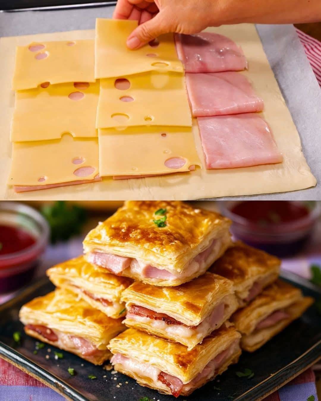 Ham and Cheese Puff Pastry Pinwheels