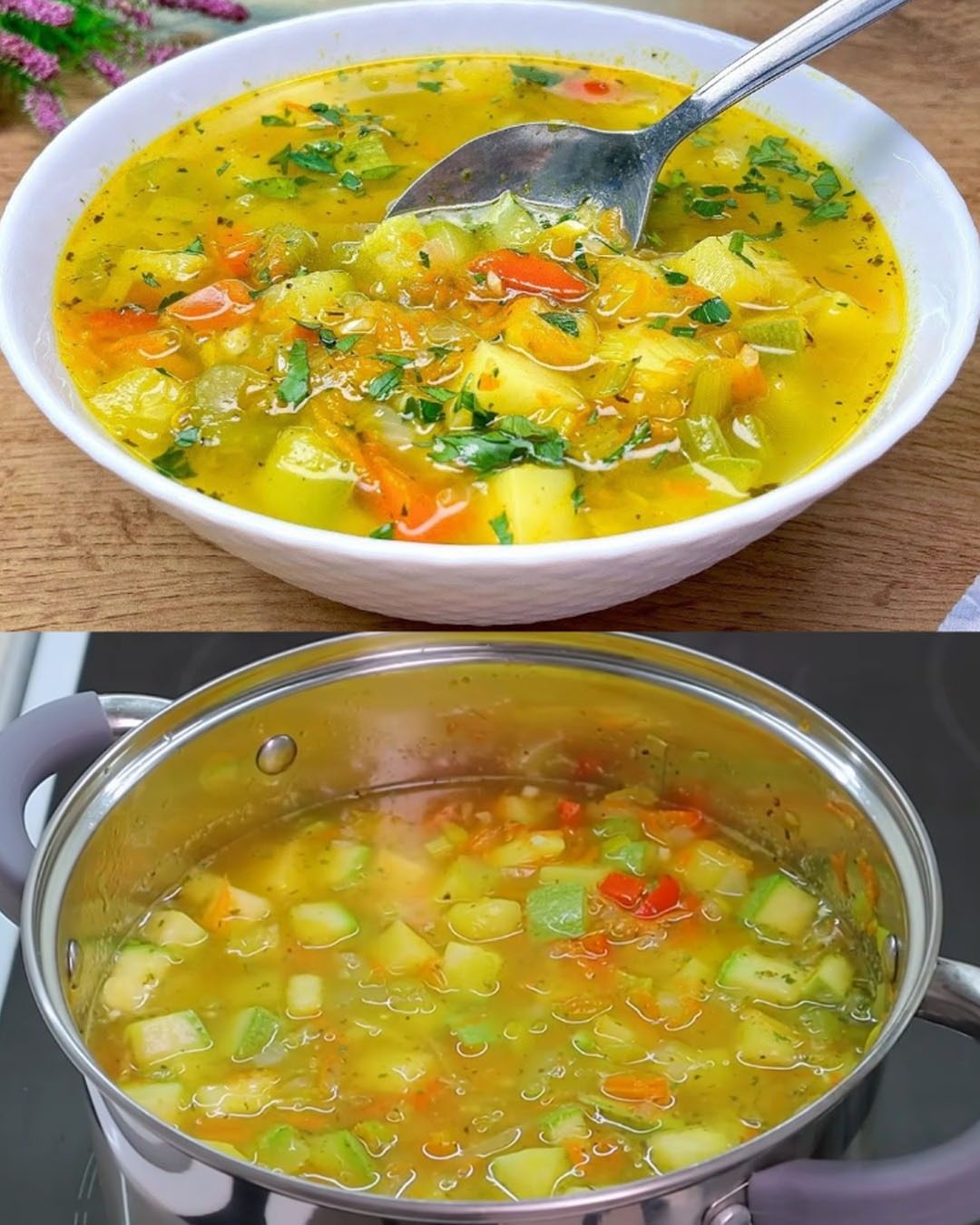 Hearty Vegetable Soup with Crispy Ricotta Bread: A Wholesome and Delicious Lunch