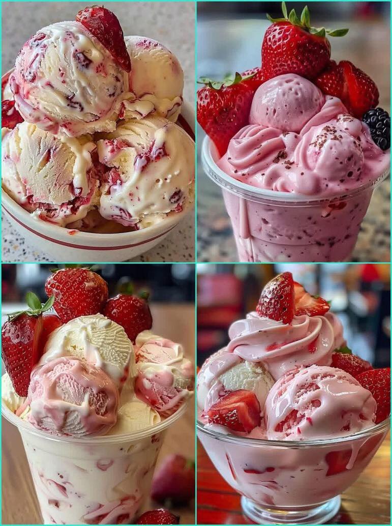 Homemade Strawberry Ice Cream