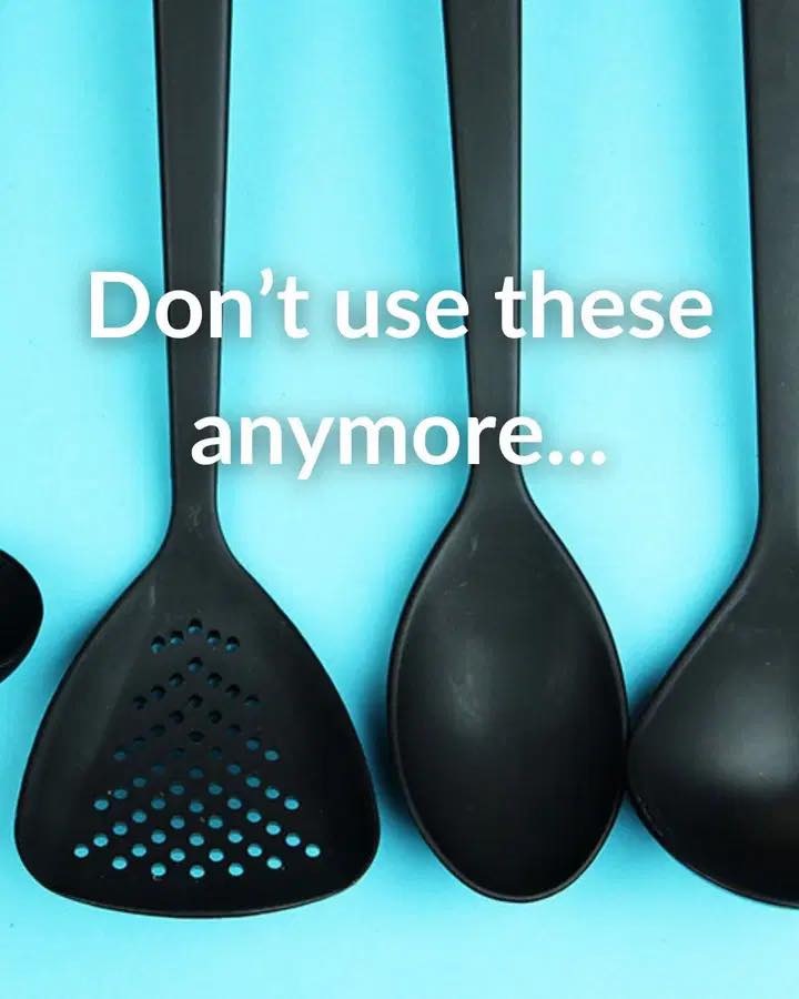Black-colored plastic used for kitchen utensils and toys