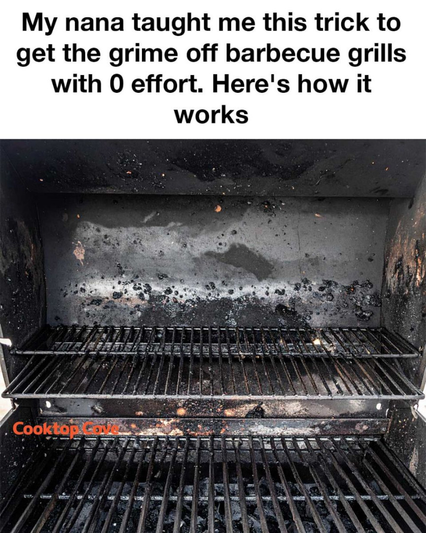 My nana taught me this trick to get the grime off barbecue grills with 0 effort. Here’s how it works