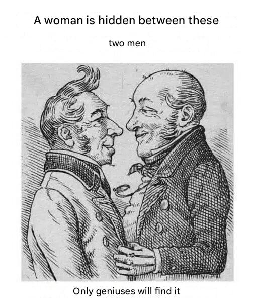 Can you find the woman hiding in this picture?