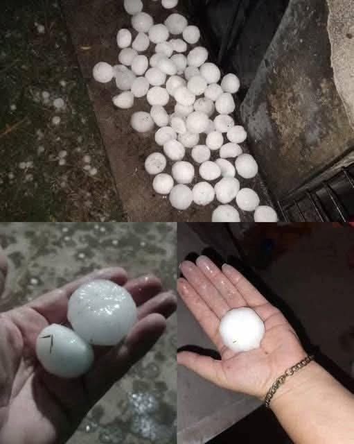 Giant hail recorded Tuesday evening in the town of… See more