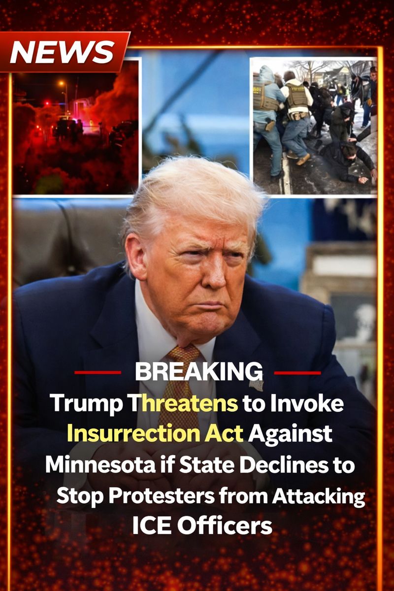 Trump threatens to invoke Insurrection Act if Minnesota won’t stop violent ICE rioters