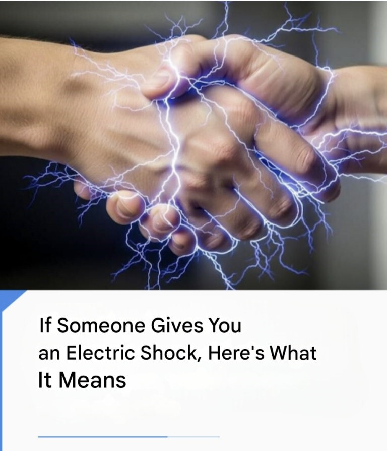 What does it mean to get an electric shock from touching someone, according to science?