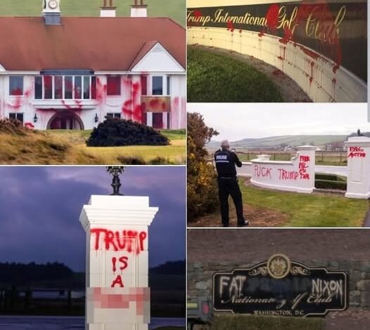 Trumps Turnberry mansion in Scotland gets vandalise!