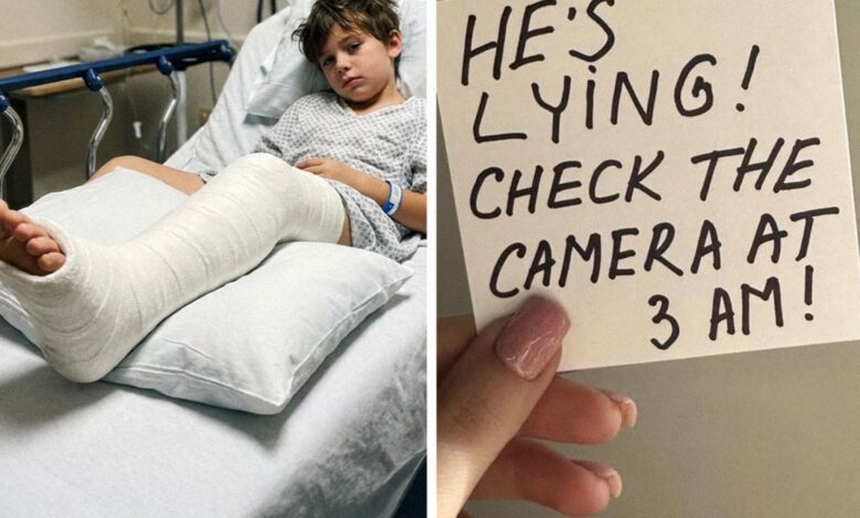 I Went to the Hospital to Care for My Son After He Broke His Leg – Then the Nurse Slipped Me a Note, ‘He’s Lying. Check the Camera at 3 a.m.’